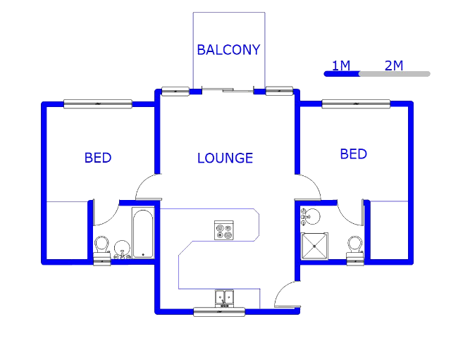 Floor plan of the property in Rooihuiskraal