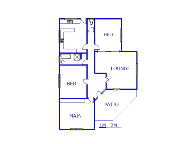 Floor plan of the property in Berea - JHB