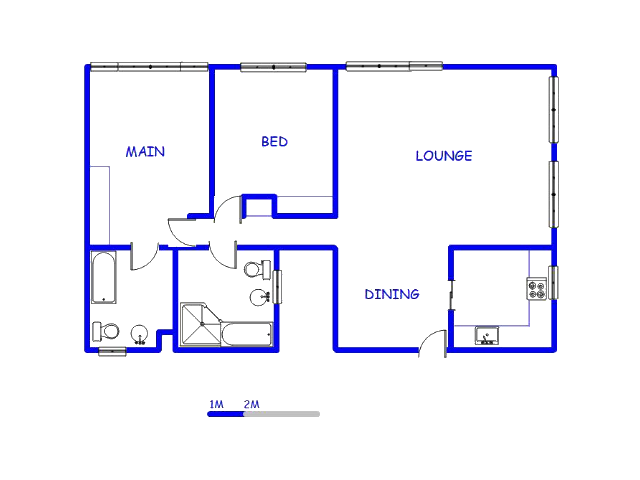 Floor plan of the property in Durban Central