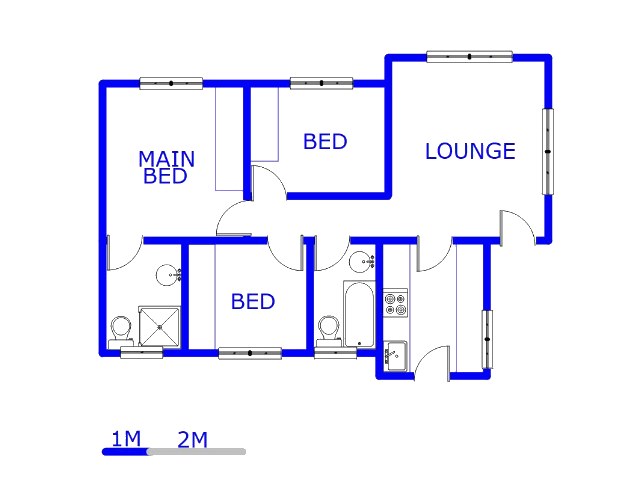 Floor plan of the property in Fleurhof