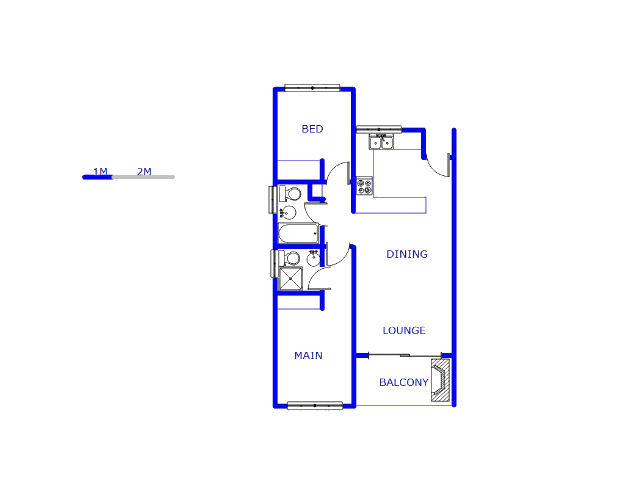 Floor plan of the property in Umhlatuzana 