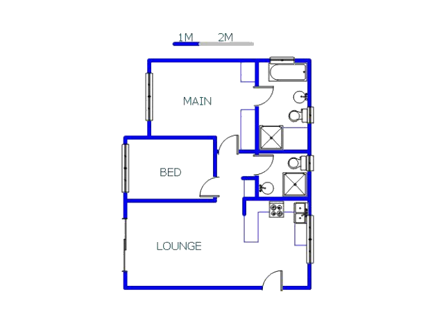 Floor plan of the property in Noordwyk