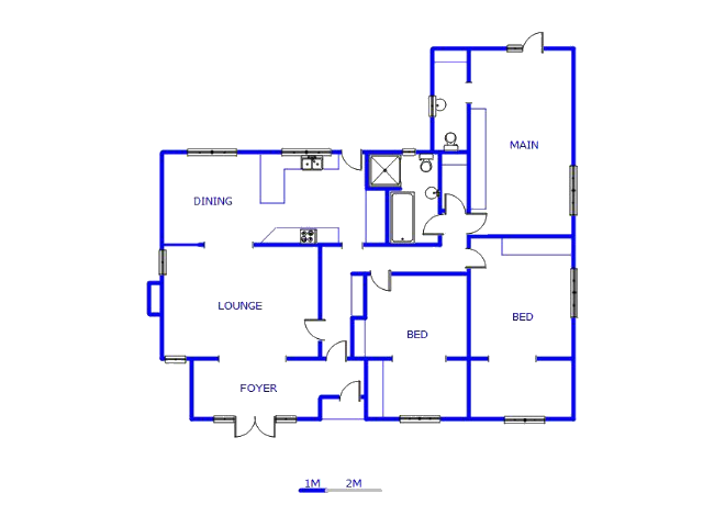 Floor plan of the property in Vanderbijlpark