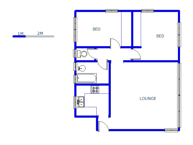 Floor plan of the property in Bulwer (Dbn)