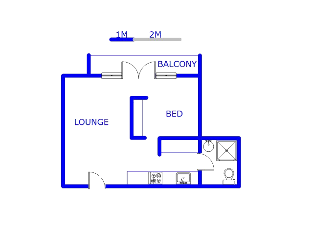 Floor plan of the property in Braamfontein