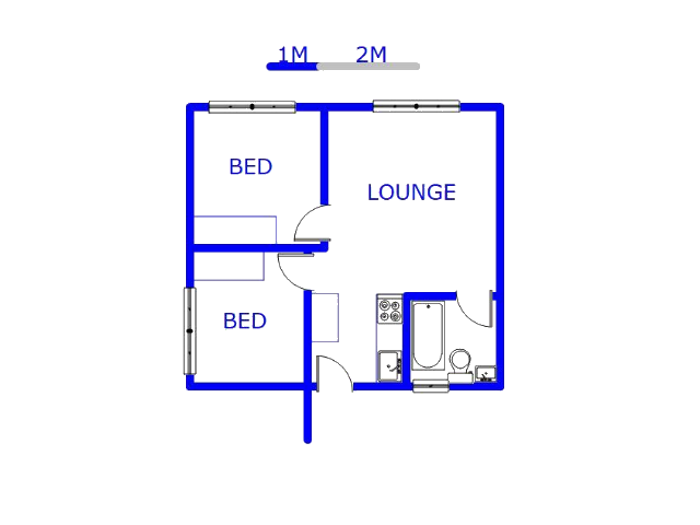 Floor plan of the property in Roodepoort