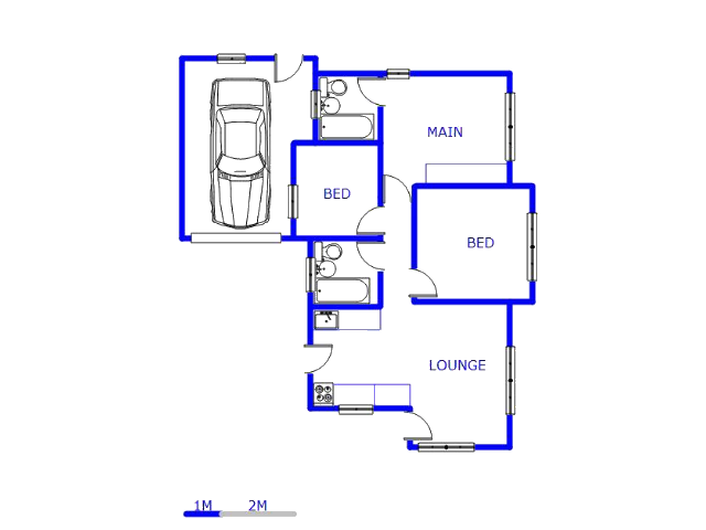 Floor plan of the property in Soshanguve