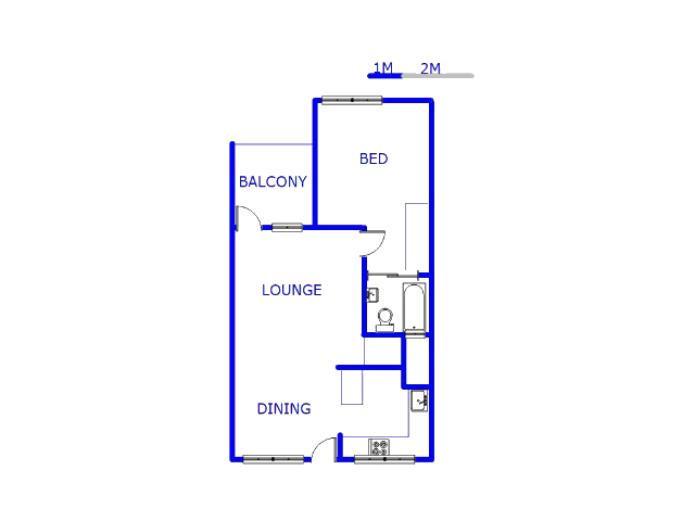 Floor plan of the property in Braamfontein