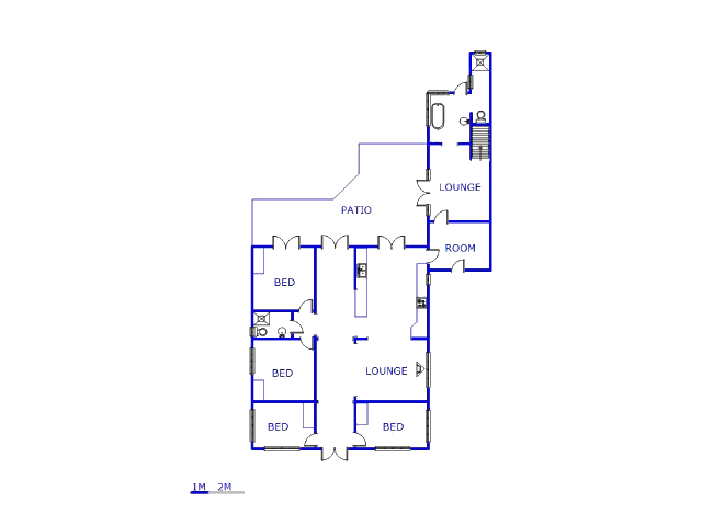 Floor plan of the property in Westdene (JHB)
