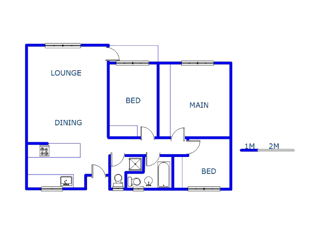 Floor plan of the property in Krugersdorp