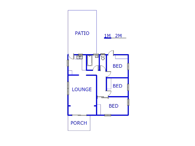 Floor plan of the property in Montclair (Dbn)