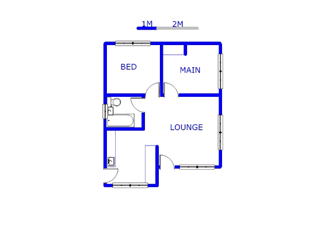 Floor plan of the property in Riverlea - JHB