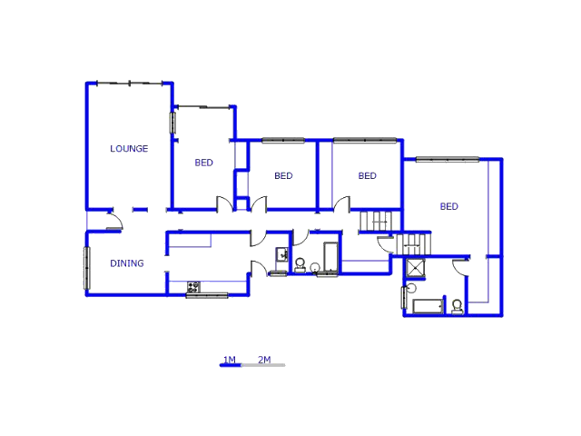 Floor plan of the property in Witpoortjie