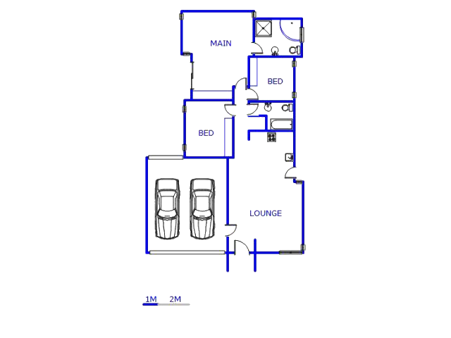 Floor plan of the property in Riverlea - JHB