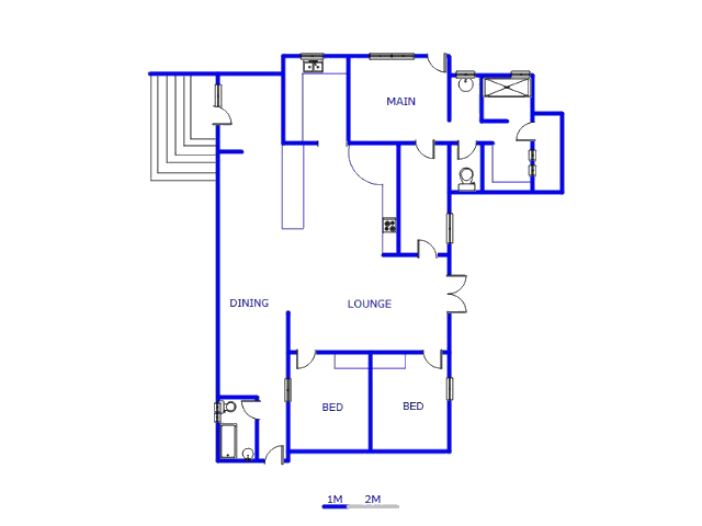 Floor plan of the property in Stilbaai (Still Bay)