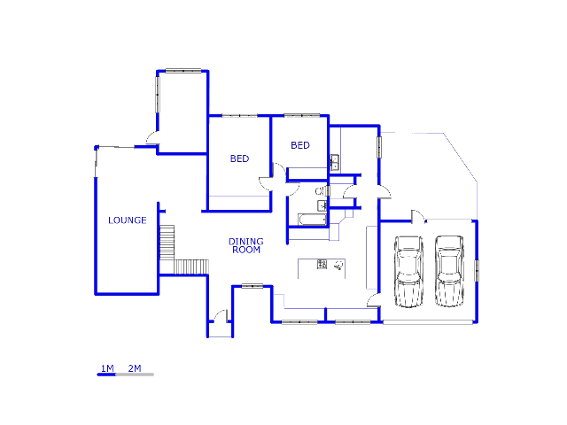 Floor plan of the property in Rooihuiskraal