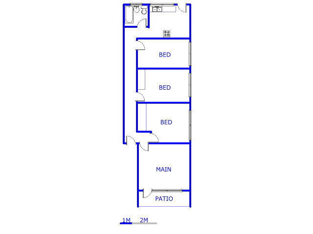 Floor plan of the property in Forest Hill - JHB