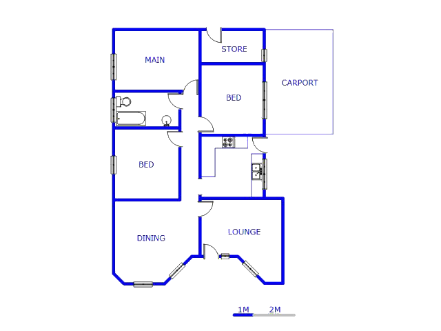 Floor plan of the property in Soshanguve