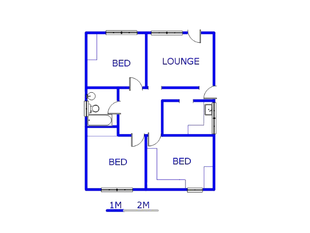 Floor plan of the property in Chloorkop