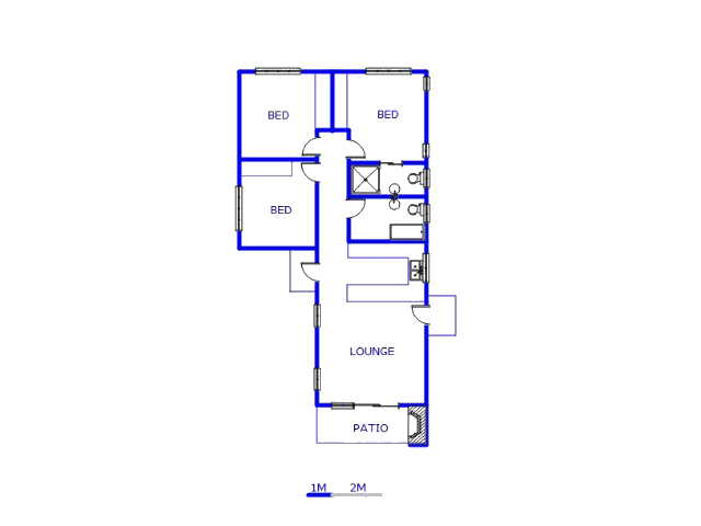 Floor plan of the property in Villiersdorp
