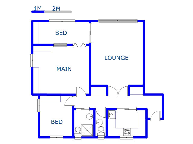 Floor plan of the property in Bulwer (Dbn)