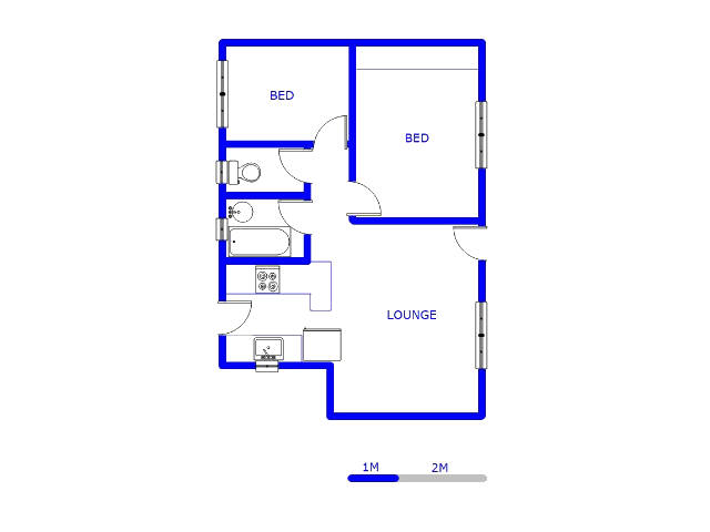 Floor plan of the property in Watervalspruit