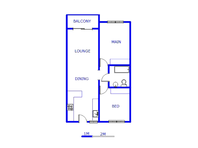 Floor plan of the property in Zwartkop