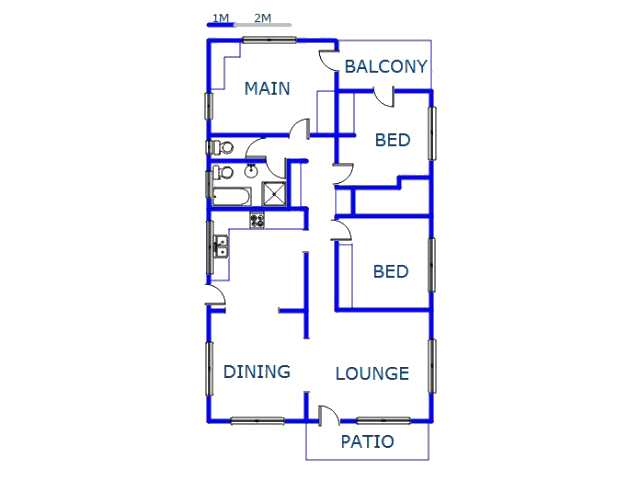 Floor plan of the property in Reservoir Hills KZN