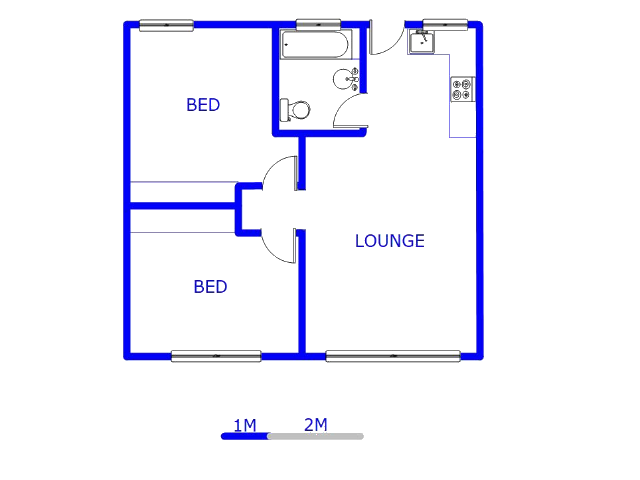Floor plan of the property in Vereeniging