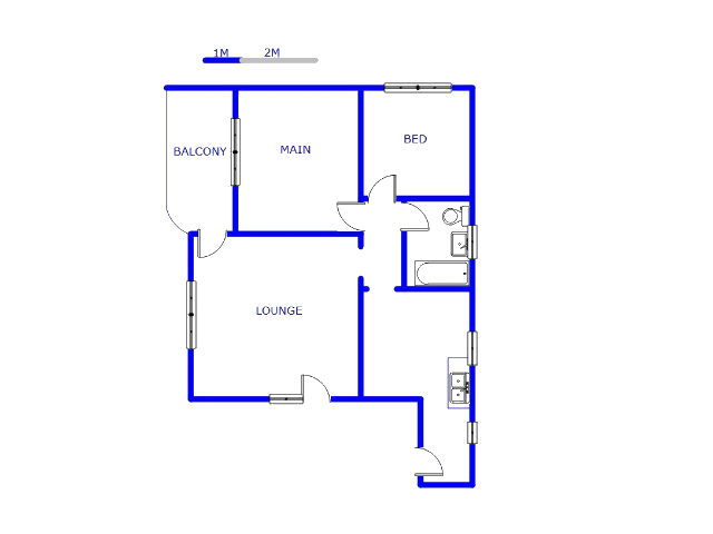 Floor plan of the property in Turffontein