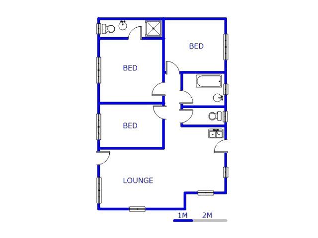 Floor plan of the property in Riverbend A.H.  