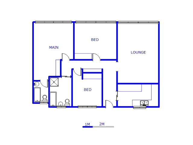 Floor plan of the property in Bulwer (Dbn)