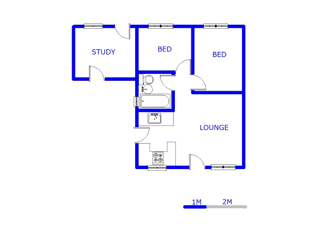 Floor plan of the property in Fleurhof