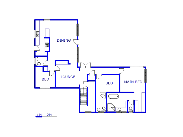 Floor plan of the property in Bloubosrand