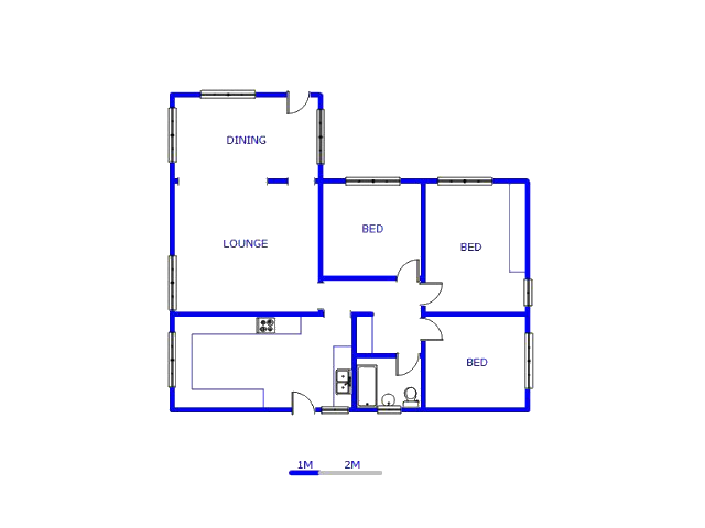 Floor plan of the property in Vanderbijlpark