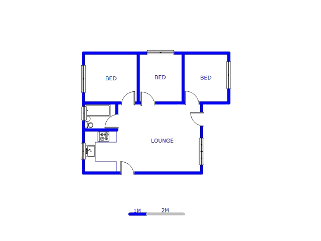 Floor plan of the property in Vanderbijlpark