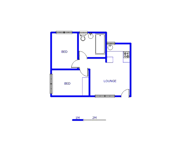 Floor plan of the property in Fleurhof