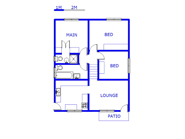 Floor plan of the property in Northdale (PMB)