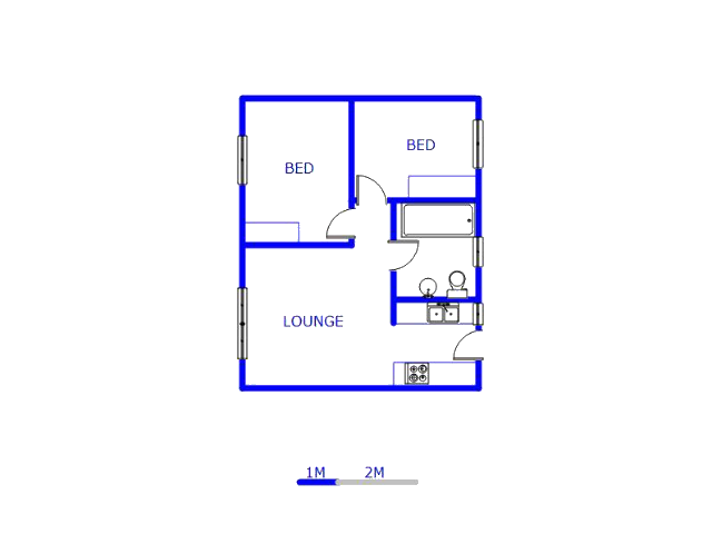 Floor plan of the property in Fleurhof