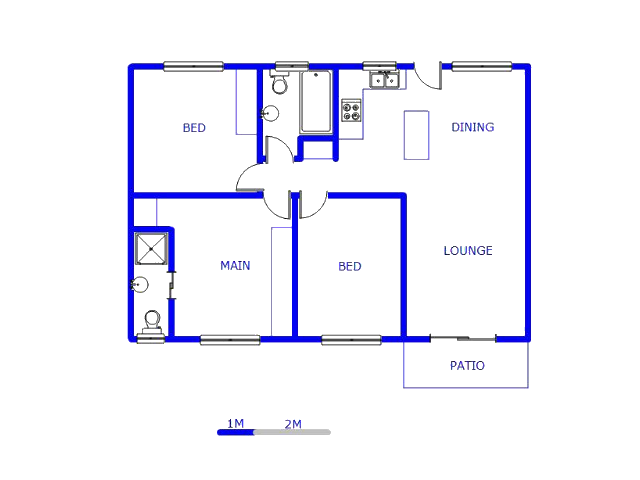 Floor plan of the property in Reservoir Hills KZN