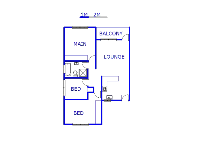 Floor plan of the property in Boksburg
