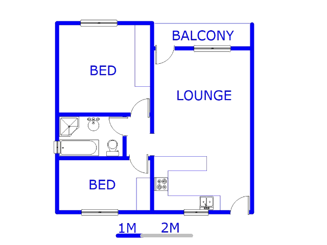 Floor plan of the property in Chloorkop