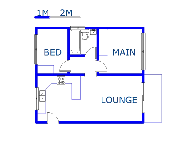 Floor plan of the property in Kleinfontein
