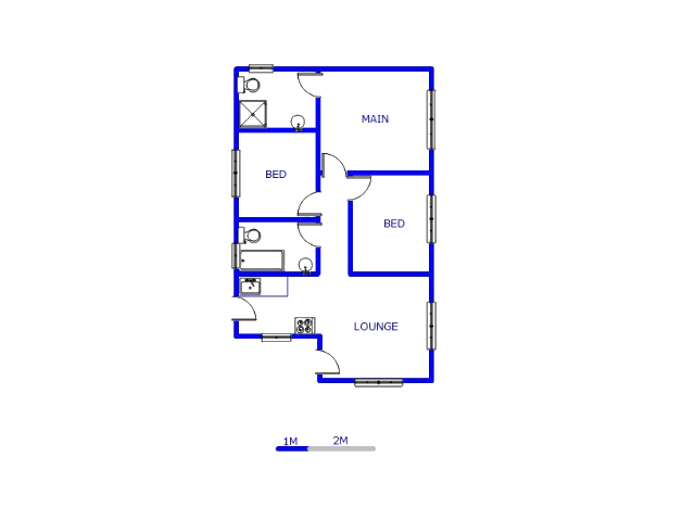 Floor plan of the property in Toekomsrus