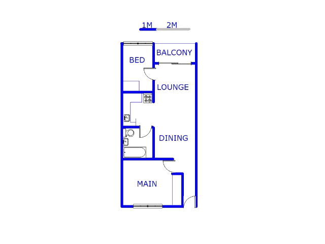 Floor plan of the property in Bulwer (Dbn)