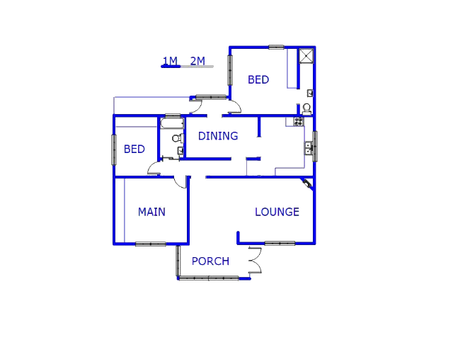 Floor plan of the property in Kensington - JHB