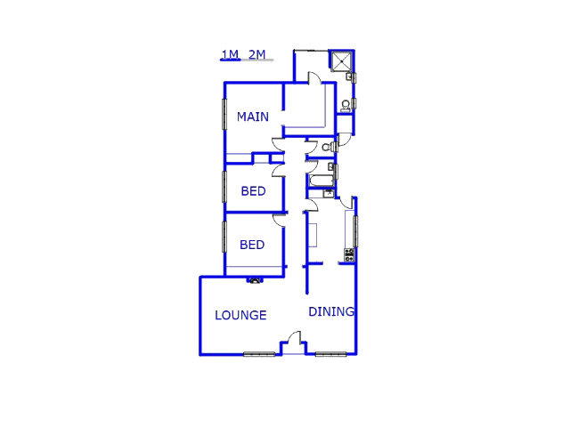 Floor plan of the property in Westdene (JHB)