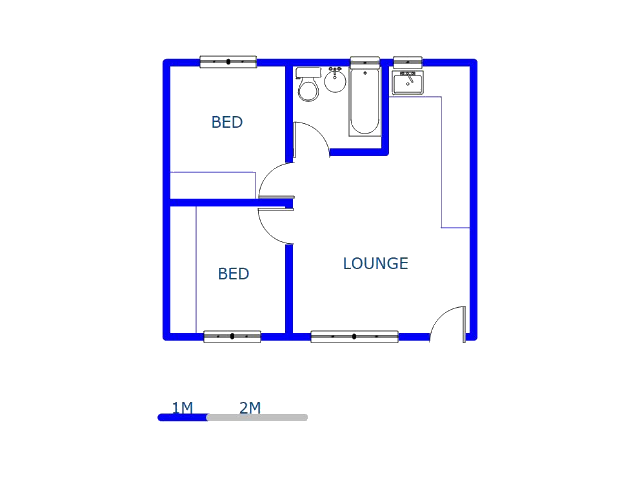 Floor plan of the property in Fleurhof