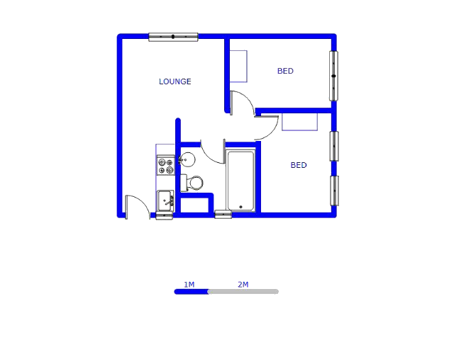 Floor plan of the property in Fleurhof
