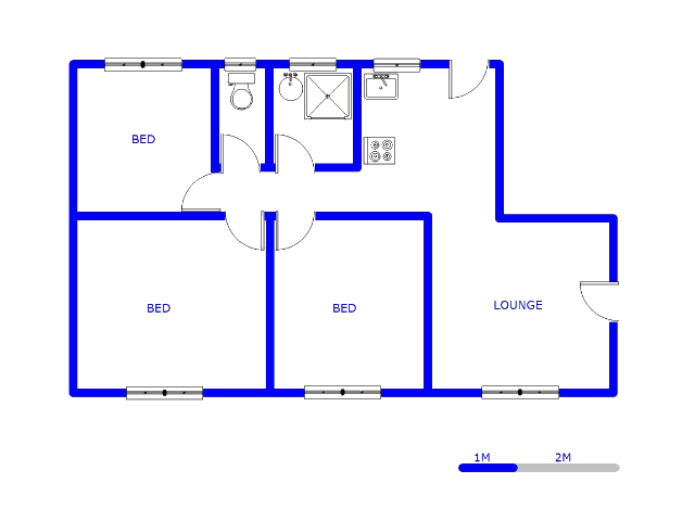 Floor plan of the property in Lenasia South